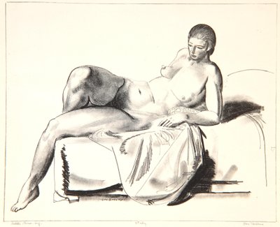 Estudio de desnudo, clásico en un sofá, 1923-24 de George Wesley Bellows